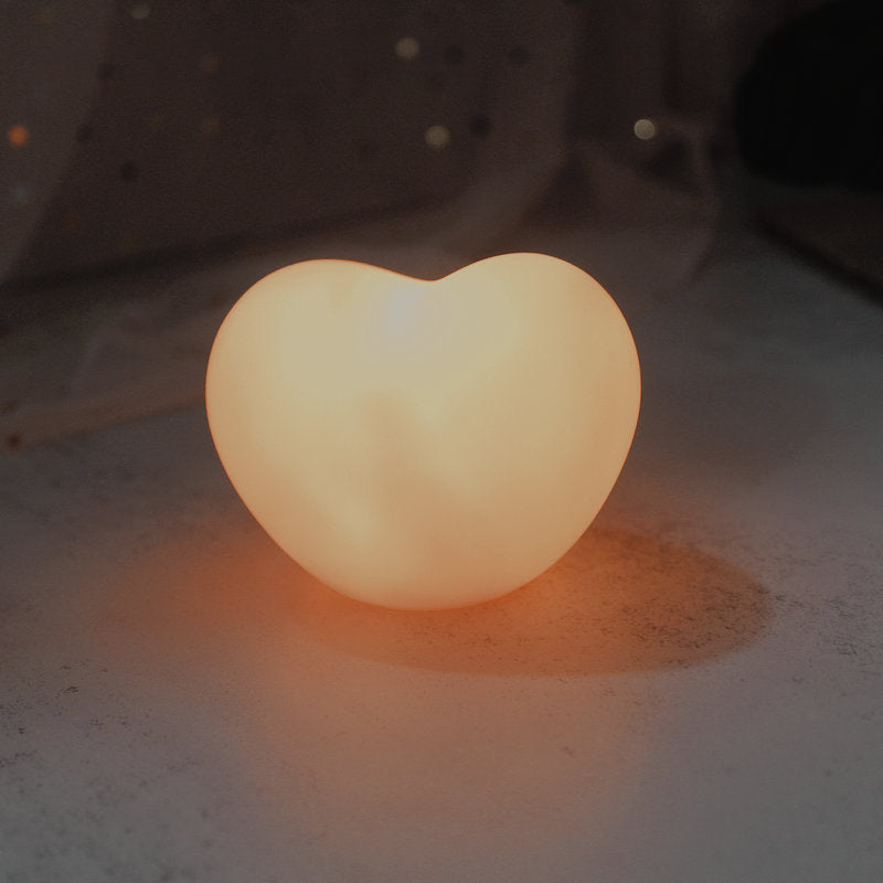 LuvSphere Silikon LED Nattljus | Hjärformad Design | Bordslampa | Varm Stämningsljus | Dekorativ | Veska Liten Vit