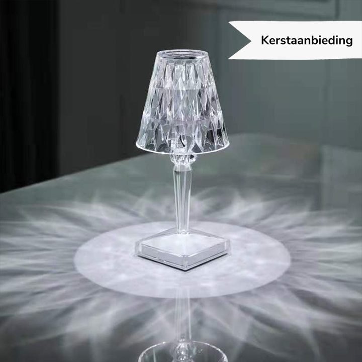 LuxeCrystal Premium LED Bordslampa | Trådlös | Dimbara Kristallbelysning | Stämningsljus & Dekoration | Veska