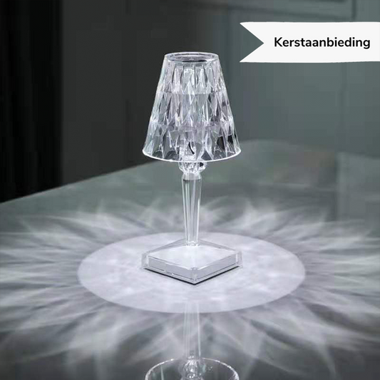 LuxeCrystal Premium LED Bordslampa | Trådlös | Dimbara Kristallbelysning | Stämningsljus & Dekoration | Veska
