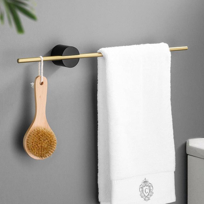 LuxeHang | Modern och elegant metallhanddukshängare, mobil | Veska Svart - Guld