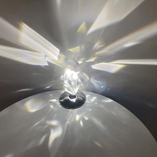 LuxorLite Diamant Crystal LED Bordslampa | Lyxig Stämningsbelysning | 3 eller 16 Färgbyte | Trådlös Nattlampa | Veska