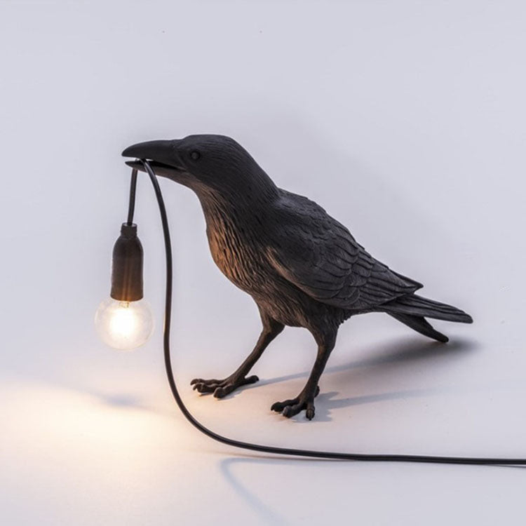 Lyckosam fågel vägglampa personlig kreativ sovrum sängbord djurform fågel resin vägglampa dekoration | Veska
