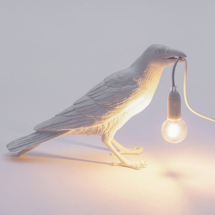 Lyckosam fågel vägglampa personlig kreativ sovrum sängbord djurform fågel resin vägglampa dekoration | Veska