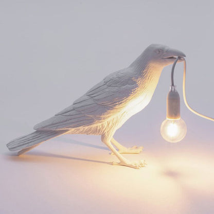Lyckosam fågel vägglampa personlig kreativ sovrum sängbord djurform fågel resin vägglampa dekoration | Veska