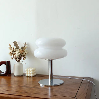 Macaron Glasbordslampa – Modern Stämningsbelysning för Interiörer | Veska Vit USB