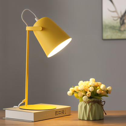 Macaron Skrivbordslampa – Nordisk Gul Justerbar Bordslampa för Läsning & Studier | Veska Gul