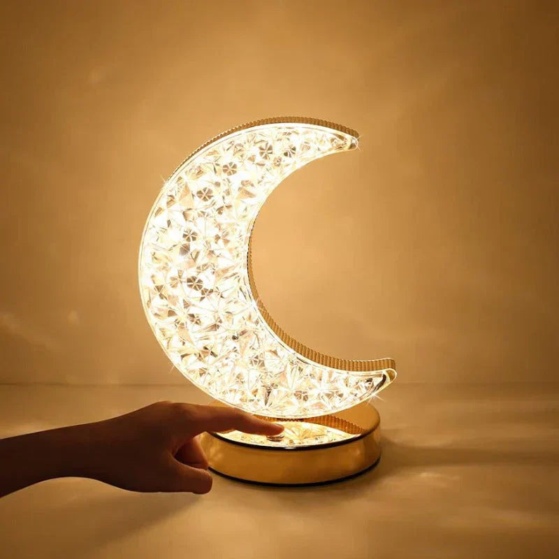 Magisk Kristall Bordslampa med Dimming Funktion - Celestia | Veska Måne