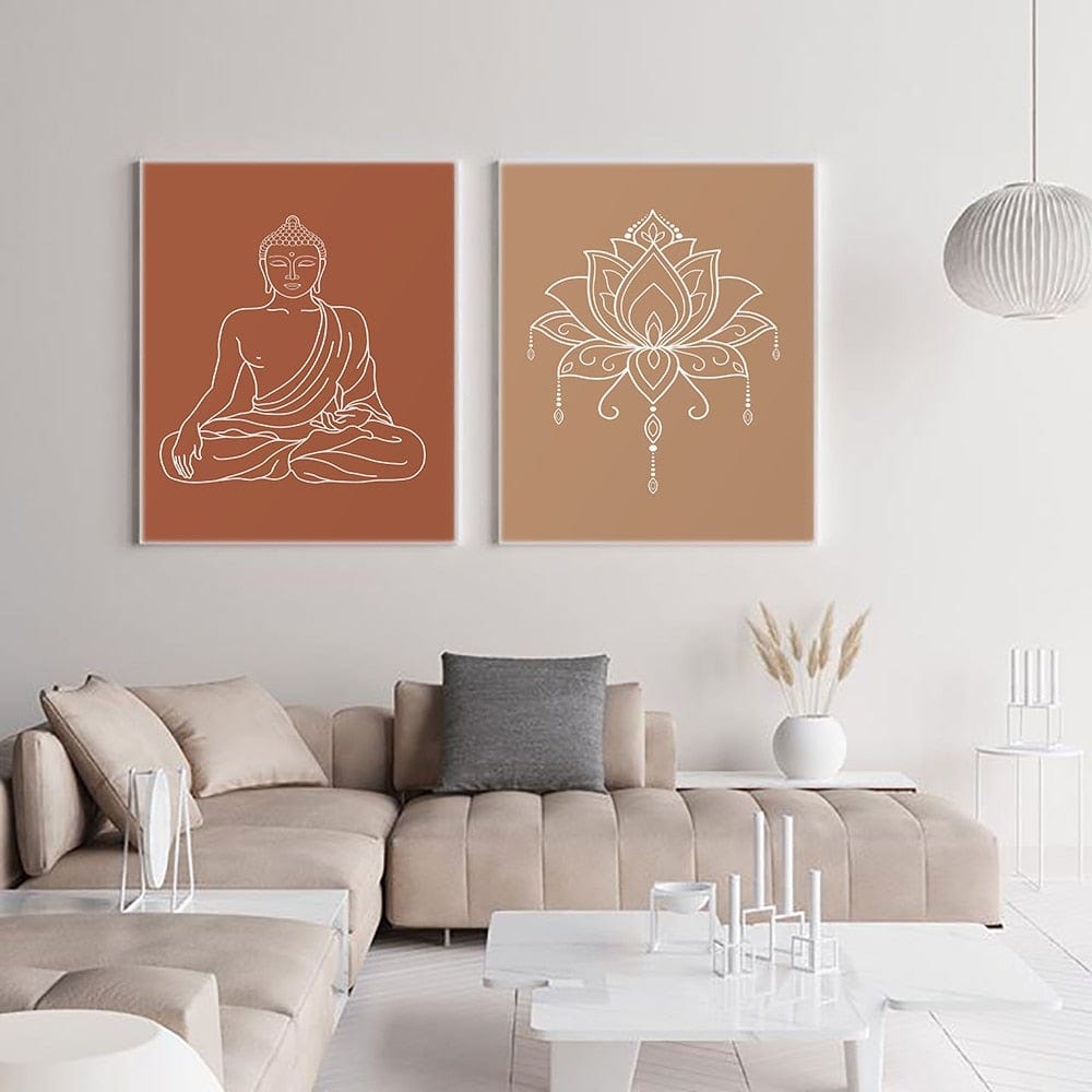 Mandala Buddha Lotus Canvas Affischer | Veska