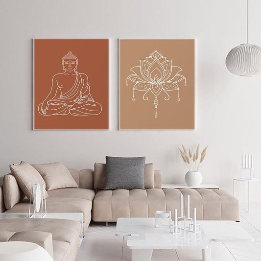Mandala Buddha Lotus Canvas Affischer | Veska