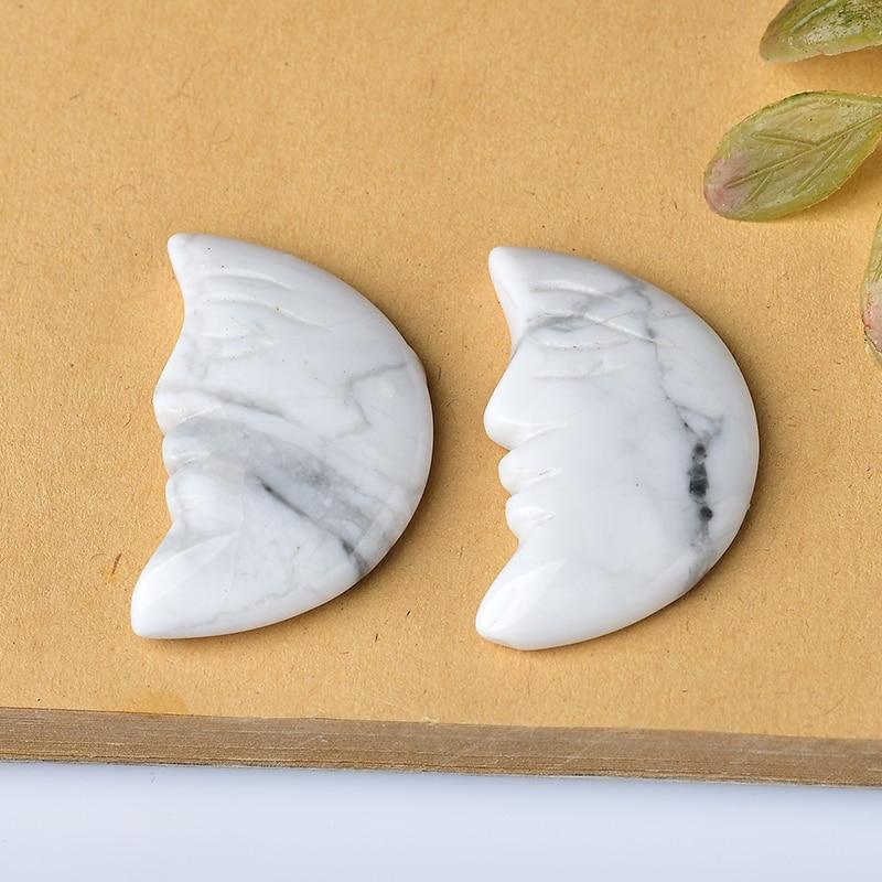 Måne Ansikte Naturliga Kristaller | Veska Howlite