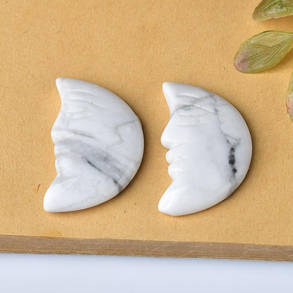 Måne Ansikte Naturliga Kristaller | Veska Howlite