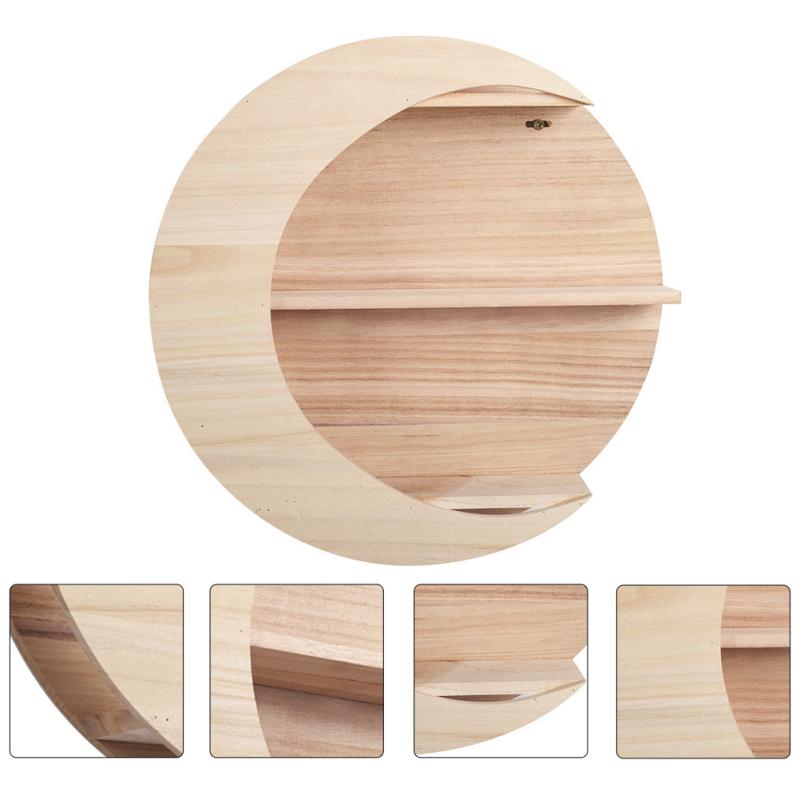 Månen Trä Vägg Hylla | Veska