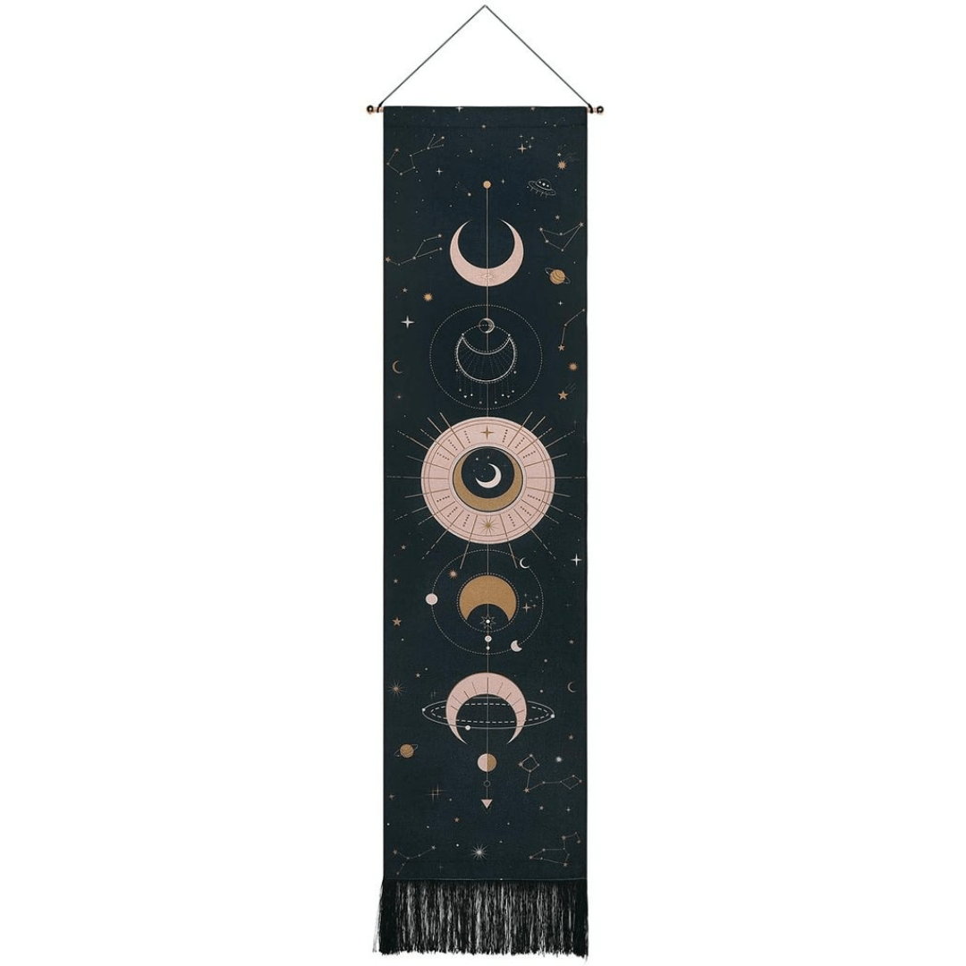 Månfas Vägghängande Tapestry | Veska Svart
