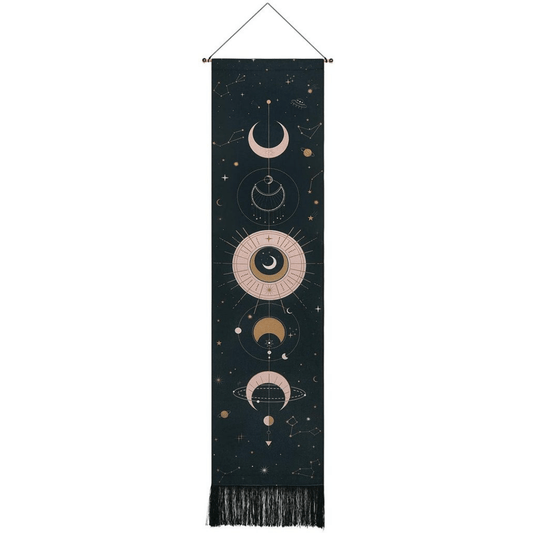 Månfas Vägghängande Tapestry | Veska Svart