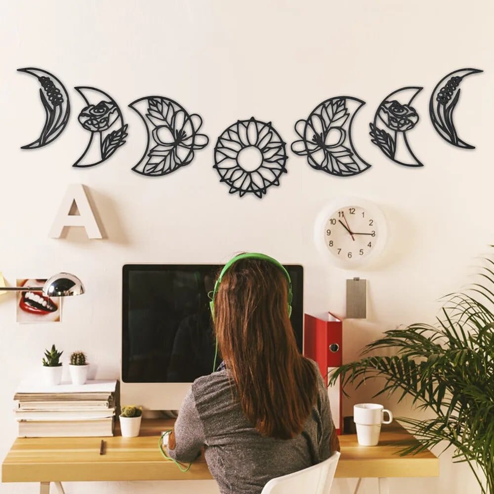 Månfase Boho Väggdekor 7 delar | Veska