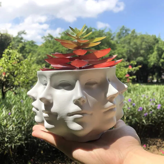 Mångfacetterad succulentvas | Veska Vit