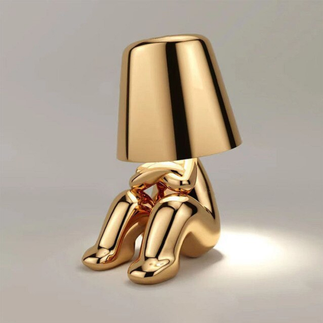Manlamp - Konstfull modern LED-bordslampa | Veska Guld Korsande arm