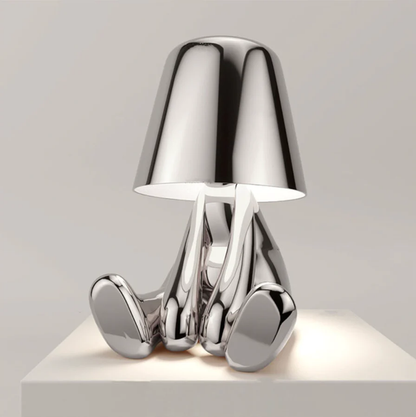 Manlamp - Konstfull modern LED-bordslampa | Veska Silver Avslappnad
