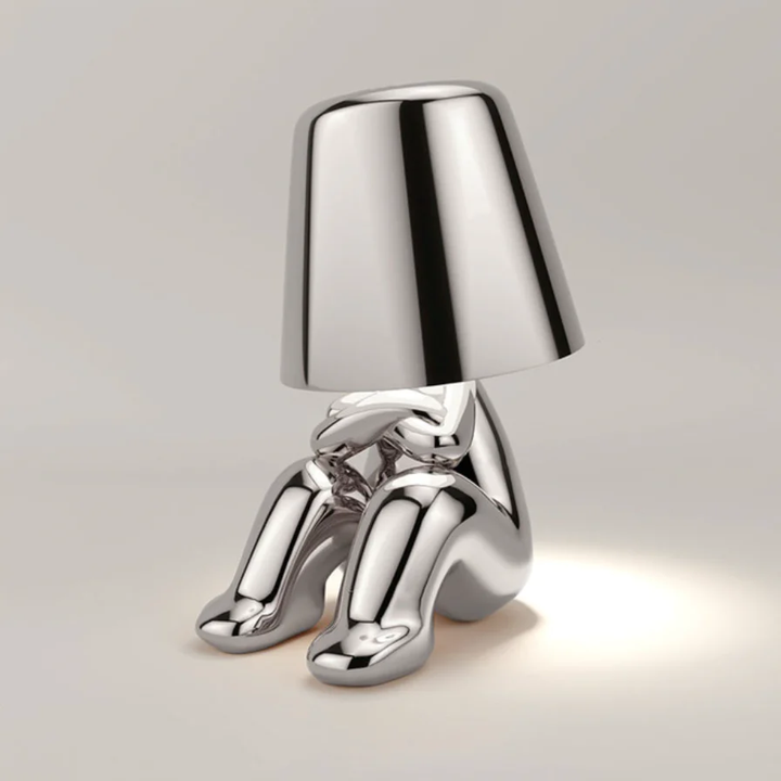 Manlamp - Konstfull modern LED-bordslampa | Veska Silver Korsande arm