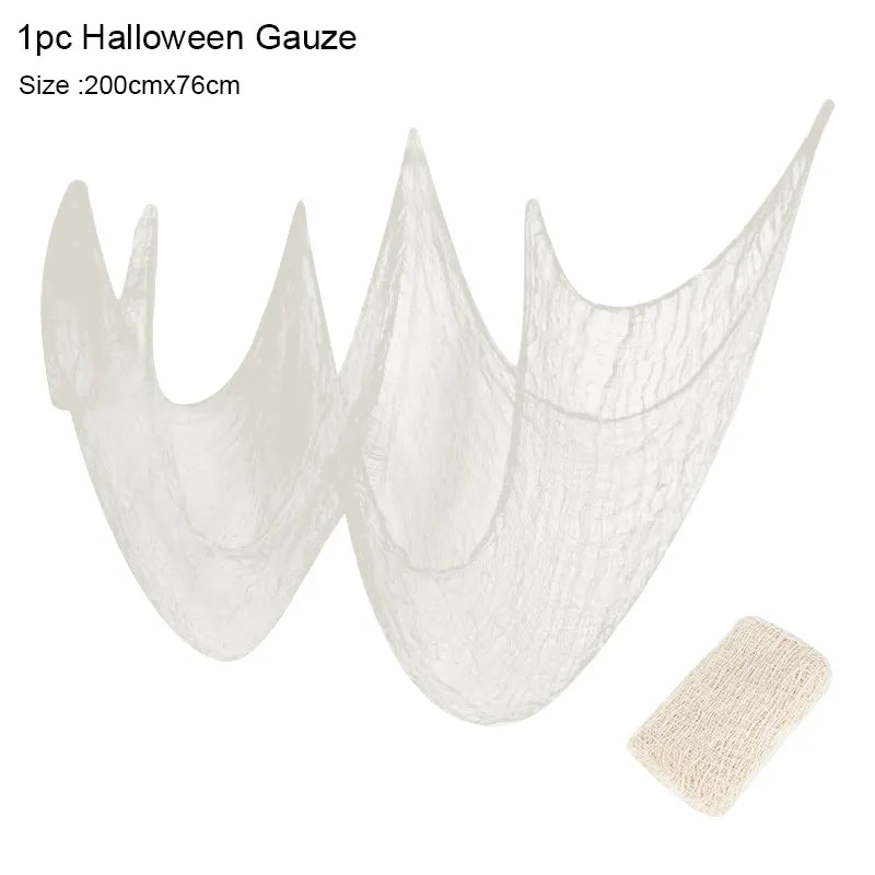 Mardröm Spooky Web Halloween Dekoration | Veska 76X183cm-Vit