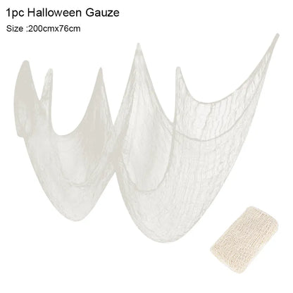 Mardröm Spooky Web Halloween Dekoration | Veska 76X183cm-Vit