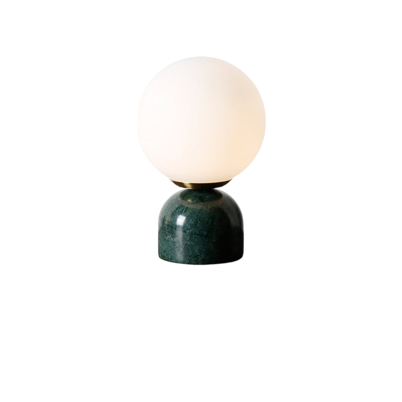 Marnor | Marmorbordslampa med Glasnyans – Skandinavisk Minimalistisk Design | Veska Grön marmor