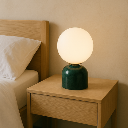 Marnor | Marmorbordslampa med Glasnyans – Skandinavisk Minimalistisk Design | Veska