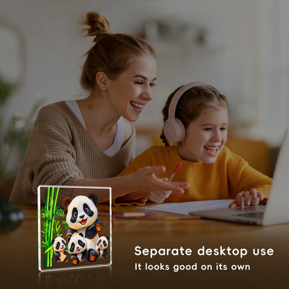 Massivt Träbas Akryl Nattlampa Barn Kreativ Gåva USB Bordslampa | Veska