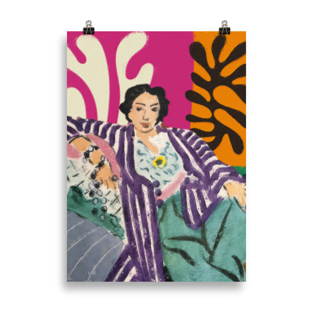 Matisse - Kvinna i en lila kappa | Veska 50×70 cm