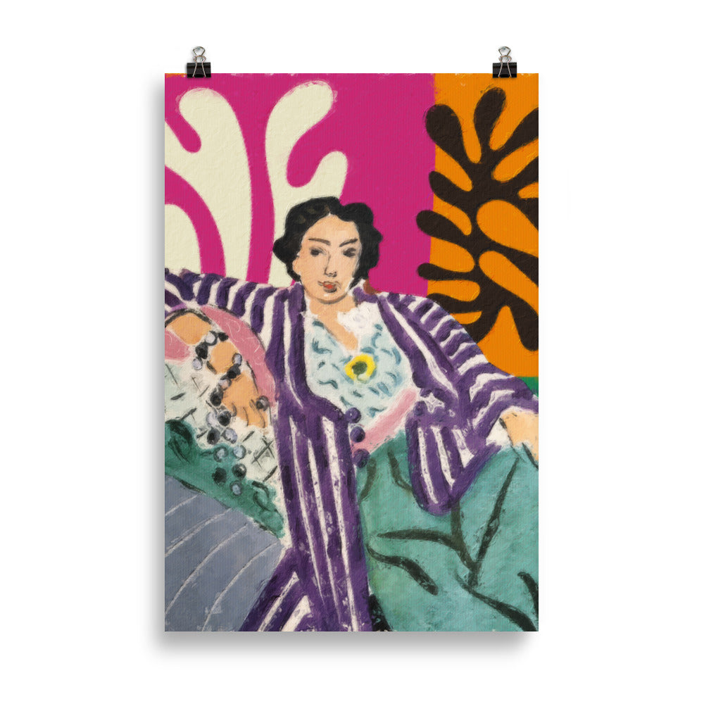 Matisse - Kvinna i en lila kappa | Veska 61×91 cm