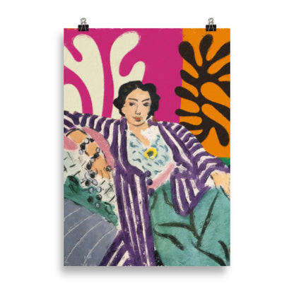 Matisse - Kvinna i en lila kappa | Veska 70×100 cm