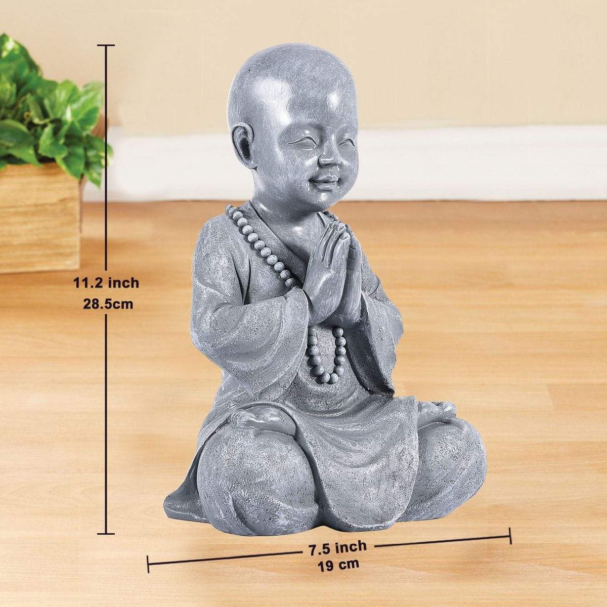 Meditation Baby Buddha Dekor | Veska Sten Grå