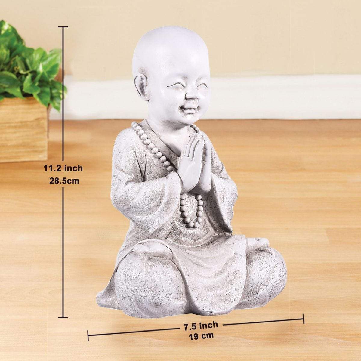 Meditation Baby Buddha Dekor | Veska Vit