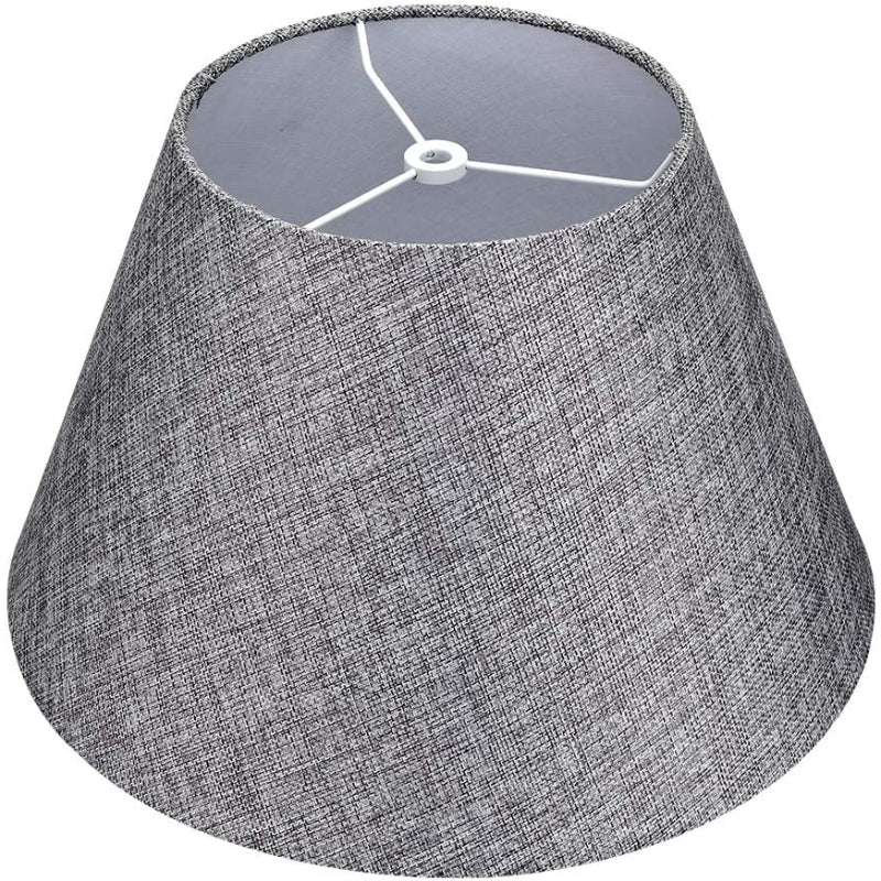 Medium lampskärm, fat tyg lampskärm för bordslampa och golvlampa, 7x13x7.8 tum, naturligt ventilerad linne, handgjord, spindel (vit) | Veska Grå Brun