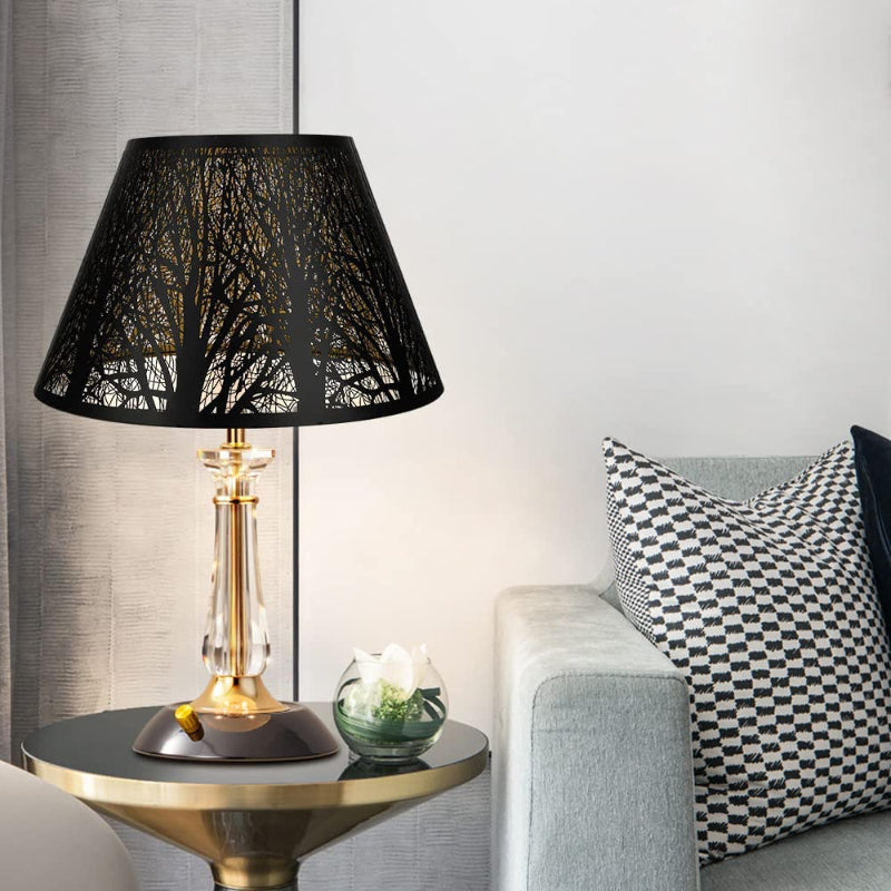 Medium lampskärm, fat tyg lampskärm för bordslampa och golvlampa, 7x13x7.8 tum, naturligt ventilerad linne, handgjord, spindel (vit) | Veska