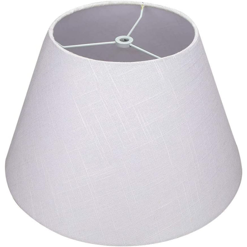Medium lampskärm, fat tyg lampskärm för bordslampa och golvlampa, 7x13x7.8 tum, naturligt ventilerad linne, handgjord, spindel (vit) | Veska Vit