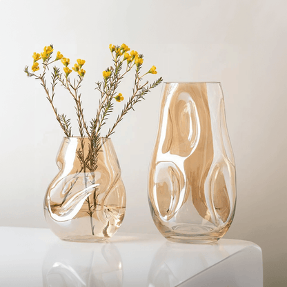 Mer modern minimalist abstrakt färgad glasvas | Veska