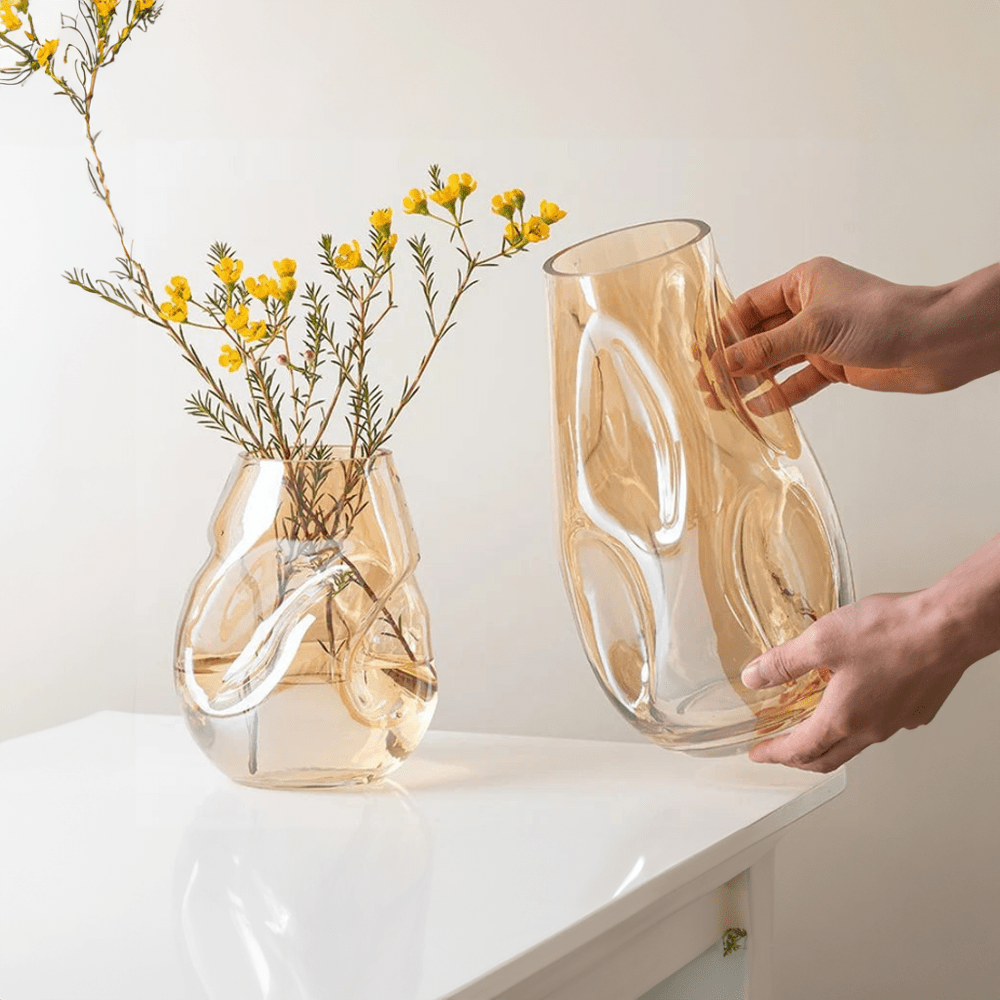 Mer modern minimalist abstrakt färgad glasvas | Veska