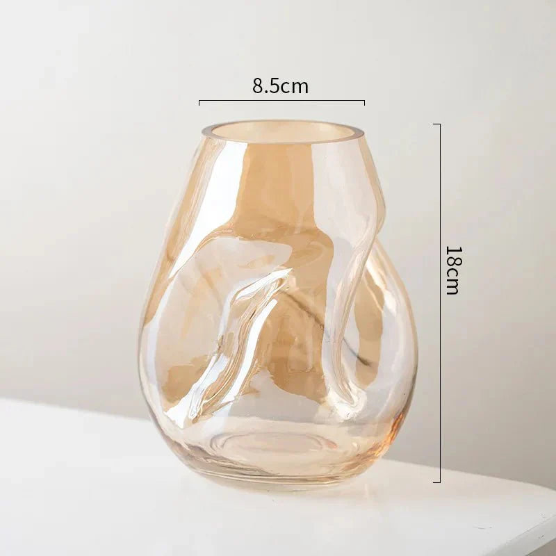 Mer modern minimalist abstrakt färgad glasvas | Veska Medium brun vas