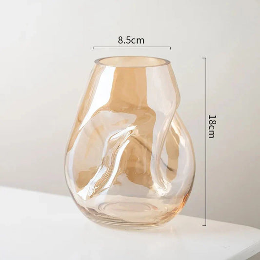 Mer modern minimalist abstrakt färgad glasvas | Veska Medium brun vas
