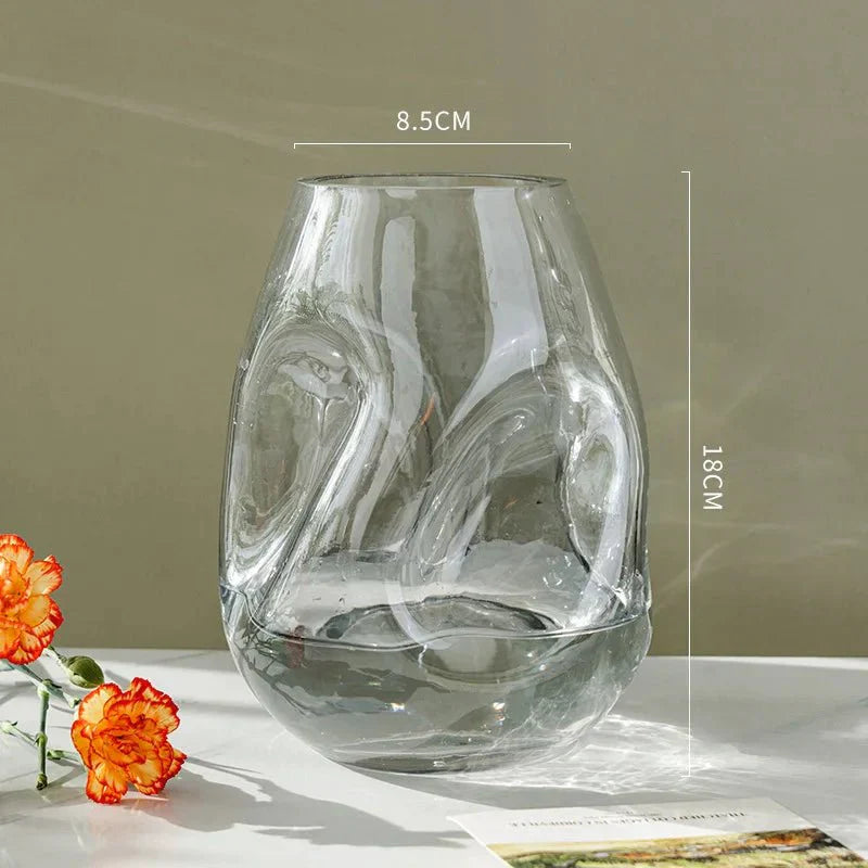 Mer modern minimalist abstrakt färgad glasvas | Veska Medium grå vas