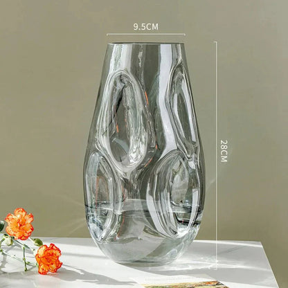 Mer modern minimalist abstrakt färgad glasvas | Veska Stor grå vas