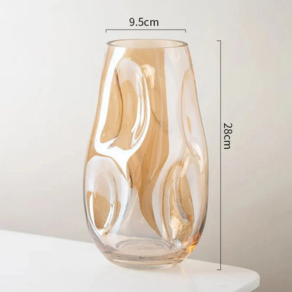 Mer modern minimalist abstrakt färgad glasvas | Veska Stort brunt vases