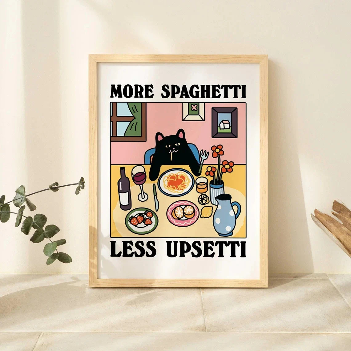 Mer Spaghetti Mindre Regretti Väggkonst | Veska