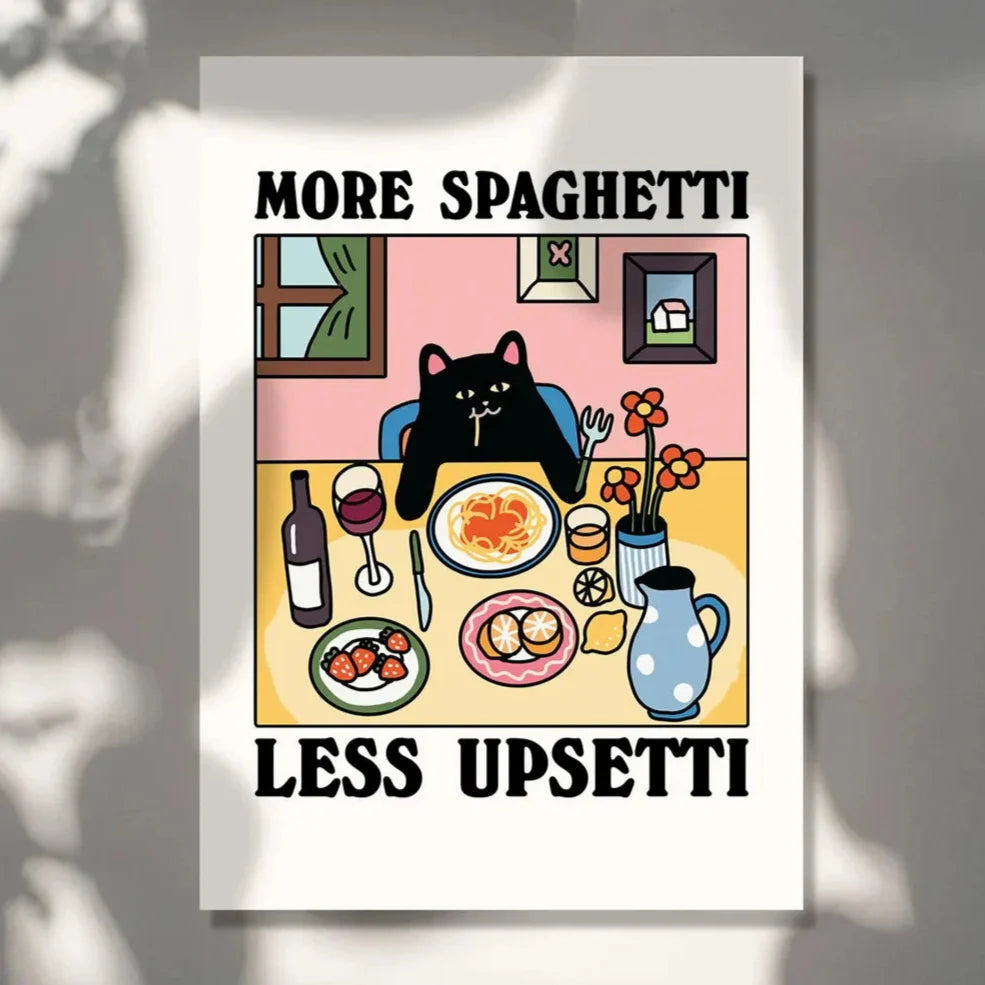 Mer Spaghetti Mindre Regretti Väggkonst | Veska G2636-1