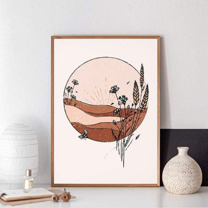 Mid Century Öken Canvas Väggkonst | Veska