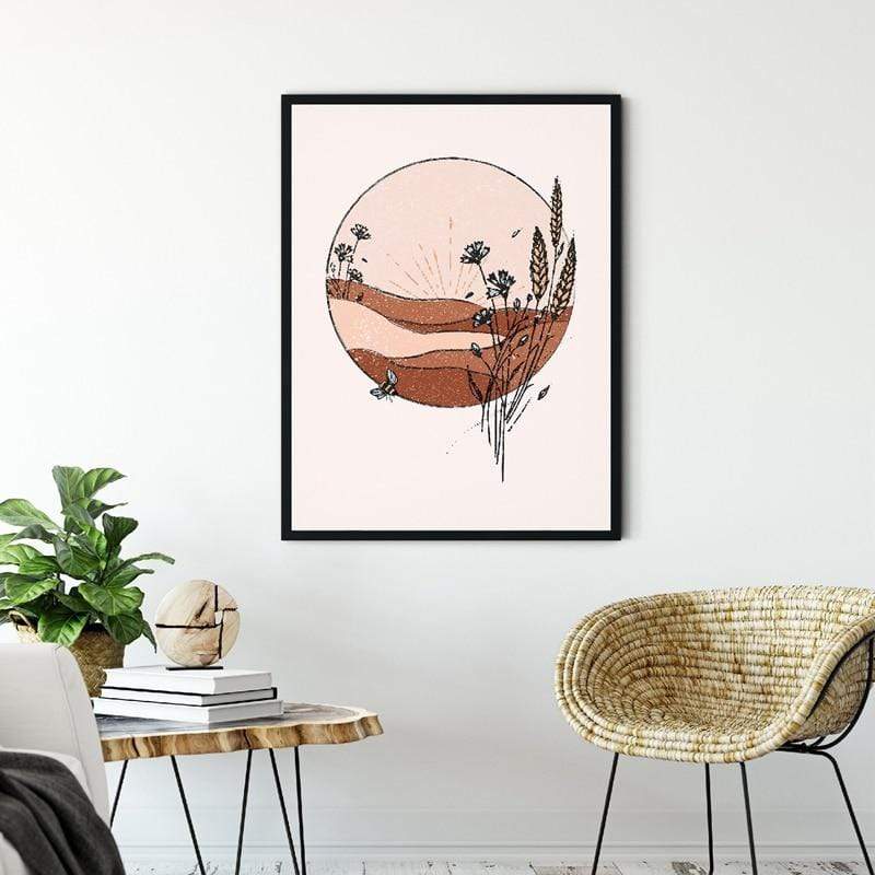 Mid Century Öken Canvas Väggkonst | Veska