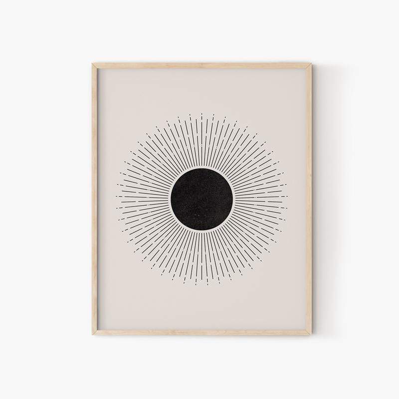 Mid-Century Svart Soltryck | Veska Sol