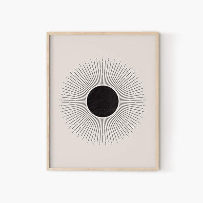 Mid-Century Svart Soltryck | Veska Sol