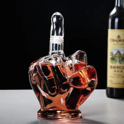 Middle Finger Crystal Clear Fun Decanter | Veska